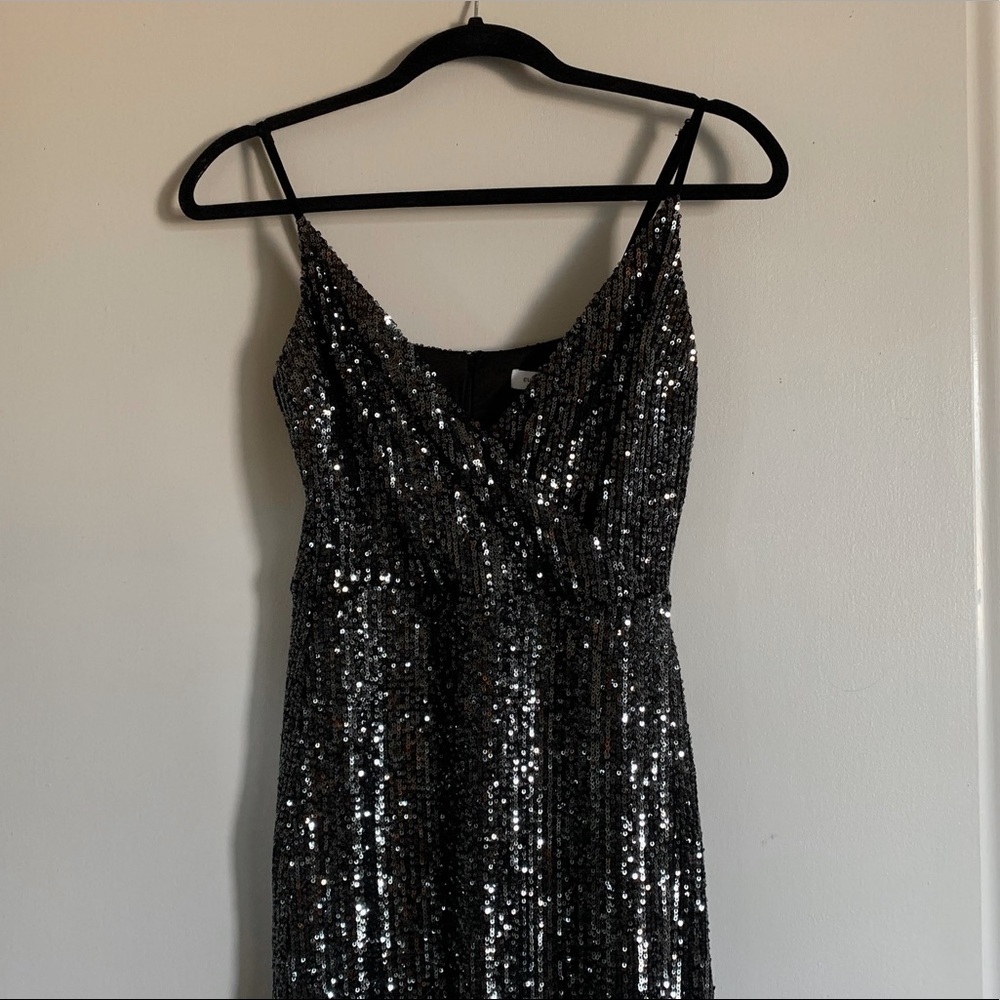 Cupcakes & Cashmere Joelle Faux Wrap Sequin Dress - Picture 3 of 7